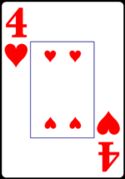 Four of Hearts from the Normal Playing Card Deck