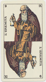 The Hermit from the Tarot Genoves Tarot Deck