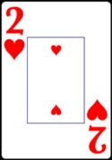 Two of Hearts from the Normal Playing Card Deck