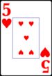 Five of Hearts from the Normal Playing Card Deck