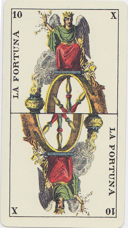 Wheel of Fortune from the Tarot Genoves Deck