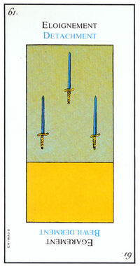 Three of Swords from the Grand Etteilla Cartomancy Tarot Deck