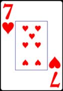 Seven of Hearts from the Normal Playing Card Deck