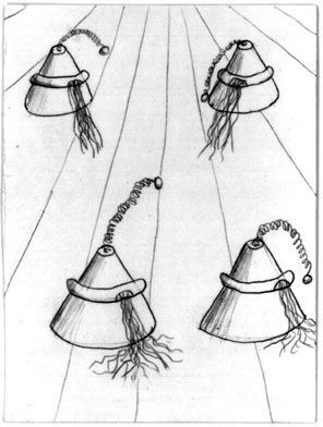 Four of Hats from the Uncarrot Tarot Deck
