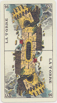 The Tower from the Tarot Genoves Tarot Deck