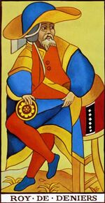 King of Coins from the Marseilles Pattern Tarot Deck