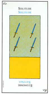 Four of Swords from the Grand Etteilla Cartomancy Tarot Deck