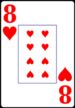 Eight of Hearts from the Normal Playing Card Deck