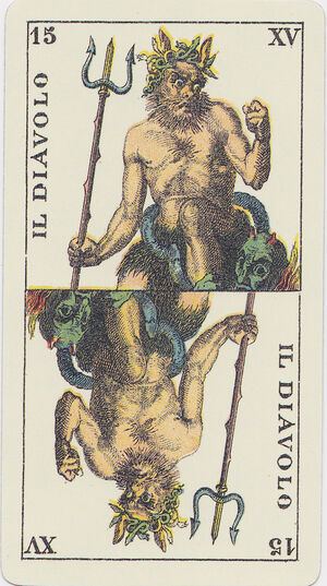 The Devil from the Tarot Genoves Deck