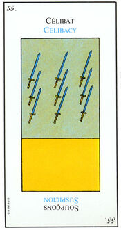 Nine of Swords from the Grand Etteilla Cartomancy Tarot Deck
