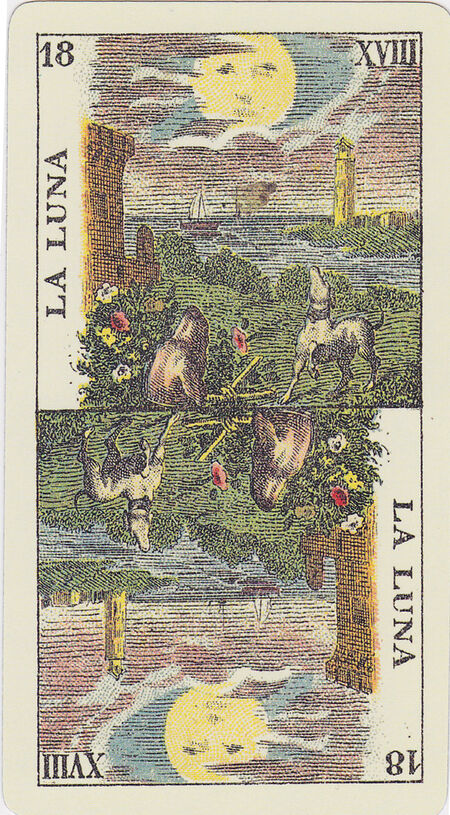 The Moon from the Tarot Genoves Deck
