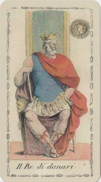 King of Coins from the Ancient Tarot of Lombardy Tarot Deck