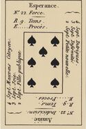 Seven of Spades from the Petit Etteilla Cartomancy Deck