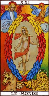 Read about The World from the Marseilles Pattern Tarot Deck
