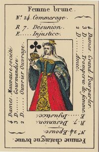 Queen of Clubs from the Petit Etteilla Cartomancy Deck