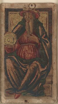King of Coins from the Ercole I d'Este Tarot Deck Fragment Deck