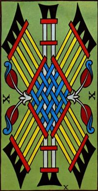 Read about Ten of Clubs from the Marseilles Pattern Tarot Deck
