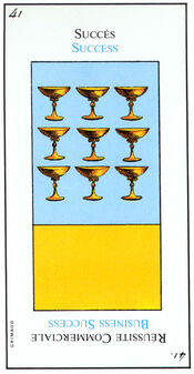 Nine of Cups from the Grand Etteilla Cartomancy Tarot Deck