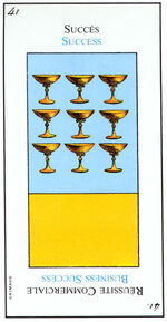 Nine of Cups from the Grand Etteilla Cartomancy Tarot Deck