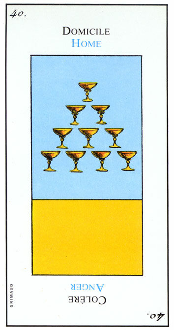 Ten of Cups from the Grand Etteilla Cartomancy Tarot Deck