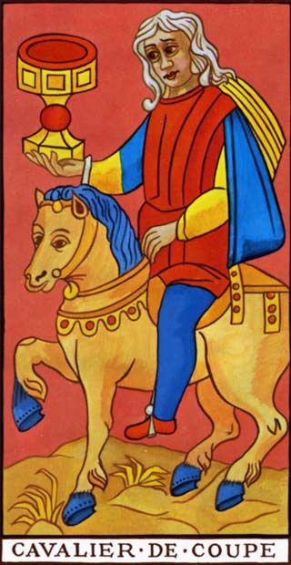 Knight of Cups from the Marseilles Pattern Tarot Deck