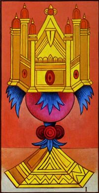 Read about Ace of Cups from the Marseilles Pattern Tarot Deck