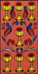 Seven of Cups from the Marseilles Pattern Tarot Deck