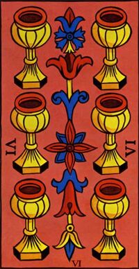 Read about Six of Cups from the Marseilles Pattern Tarot Deck