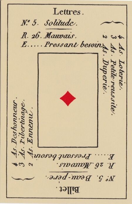 Ace of Diamonds from the Petit Etteilla Cartomancy Deck