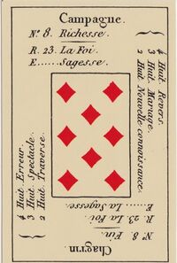 Read about Eight of Diamonds from the Petit Etteilla Cartomancy Deck
