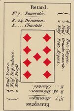 Nine of Diamonds from the Petit Etteilla Cartomancy Deck