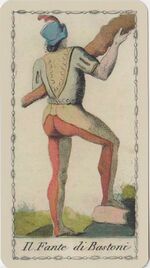 Page of Clubs from the Ancient Tarot of Lombardy Tarot Deck