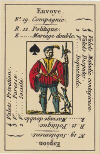 Read about Knave of Spades from the Petit Etteilla Cartomancy Deck