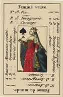 Queen of Spades from the Petit Etteilla Cartomancy Deck
