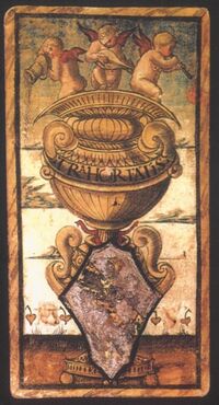 Ace of Cups from the Sola Busca Tarot Deck