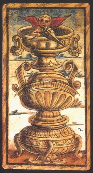 Two of Cups from the Sola Busca Tarot Deck
