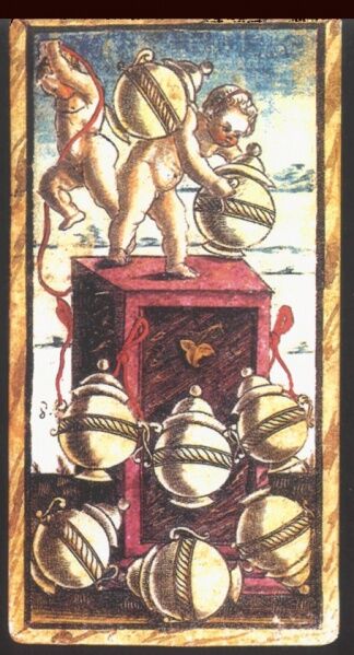 Eight of Cups from the Sola Busca Tarot Deck