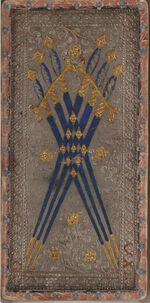 Six of Swords from the Visconti A Tarot Deck Fragment Deck