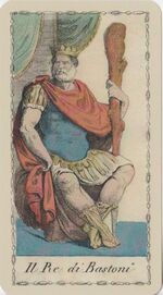 King of Clubs from the Ancient Tarot of Lombardy Tarot Deck