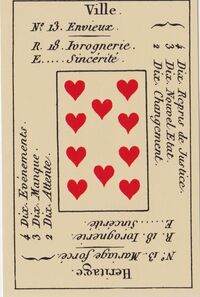 Ten of Hearts from the Petit Etteilla Cartomancy Deck