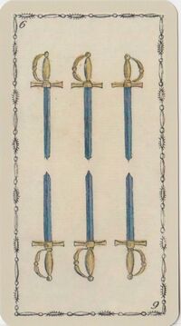 Read about Six of Swords from the Ancient Tarot of Lombardy Deck