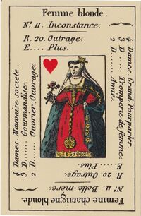 Queen of Hearts from the Petit Etteilla Cartomancy Deck