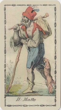 The Fool from the Ancient Tarot of Lombardy Tarot Deck