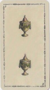 Two of Cups from the Ancient Tarot of Lombardy Deck