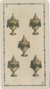 Five of Cups from the Ancient Tarot of Lombardy Tarot Deck