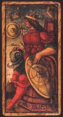 King of Coins from the Sola Busca Tarot Deck