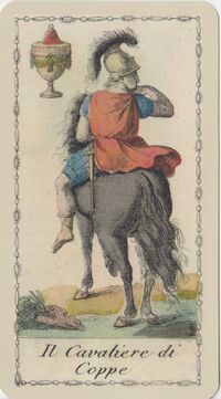 Read about Knight of Cups from the Ancient Tarot of Lombardy Deck