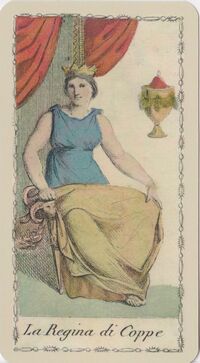 Read about Queen of Cups from the Ancient Tarot of Lombardy Deck