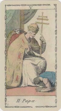 Read about The Pope from the Ancient Tarot of Lombardy Deck