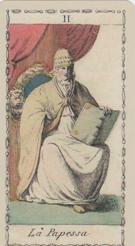 The Papess from the Ancient Tarot of Lombardy Tarot Deck